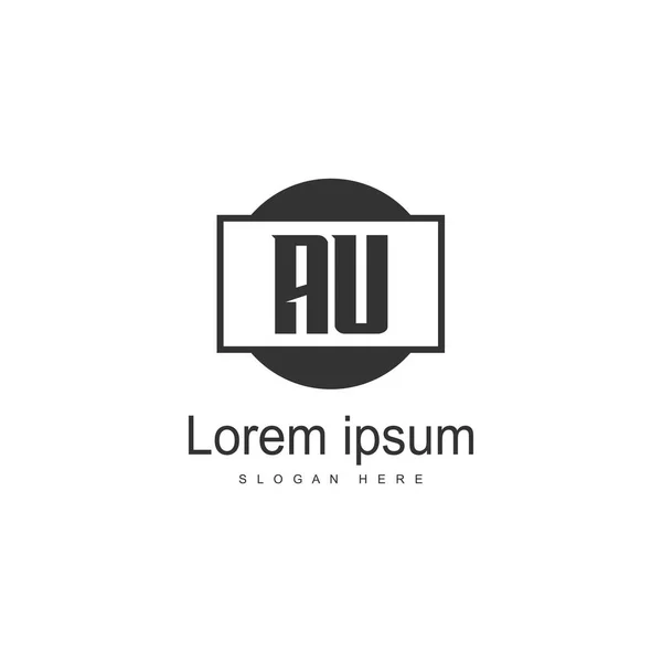AU Carta Diseño de Logo. Ilustración creativa moderna de letras AU Icono — Vector de stock