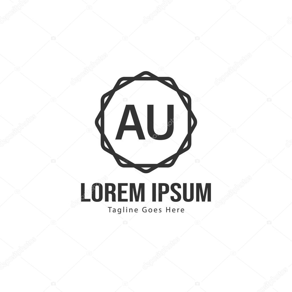 AU Letter Logo Design. Creative Modern AU Letters Icon Illustration