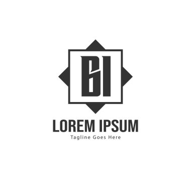 Bi Harflogo Tasarım. Yaratıcı Modern Bi Harfler Simge İllüstrasyon