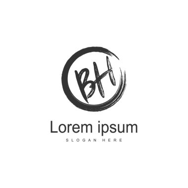 Bh Harfi Logo Tasarımı. Yaratıcı Modern Bh Harfler Simge İllüstrasyon
