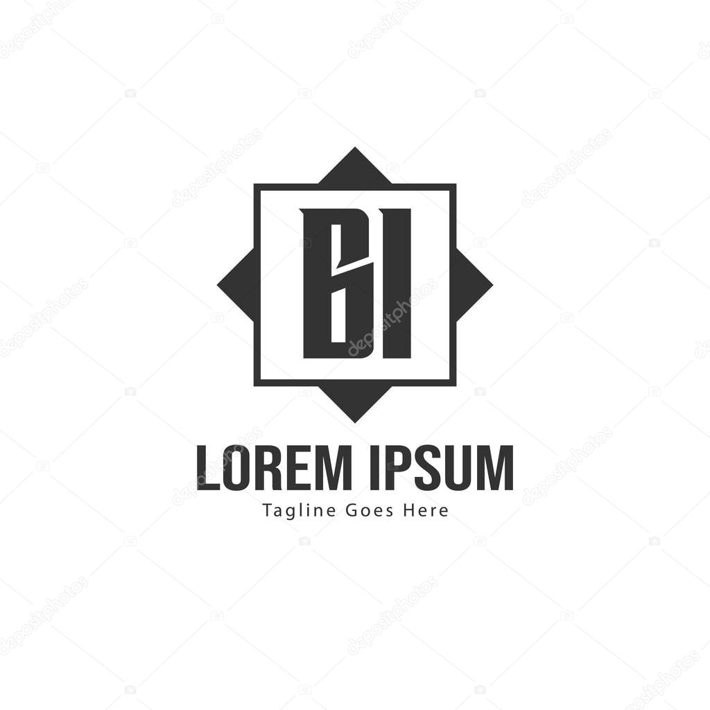 BI Letter Logo Design. Creative Modern BI Letters Icon Illustration