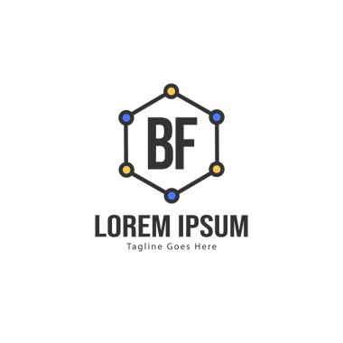 Bf Harf Logo Tasarımı. Yaratıcı Modern Bf Harfler Simge İllüstrasyon