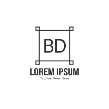 Bd Harfi Logo Tasarımı. Yaratıcı Modern Bd Harfler Simge İllüstrasyon