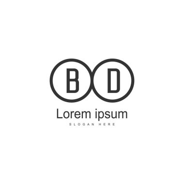Bd Harfi Logo Tasarımı. Yaratıcı Modern Bd Harfler Simge İllüstrasyon
