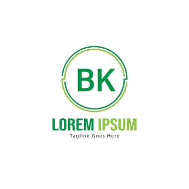 BK Letter Logo Design. Creative Modern BK Letters Icon Illustration clipart