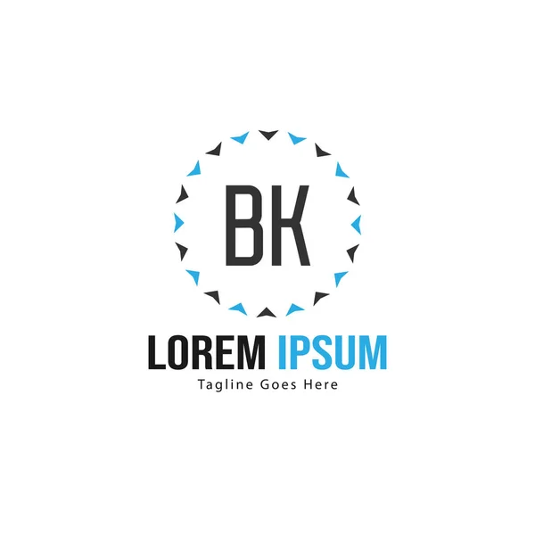 Diseño de Logo Carta BK. Ilustración creativa moderna de letras BK Icono — Vector de stock