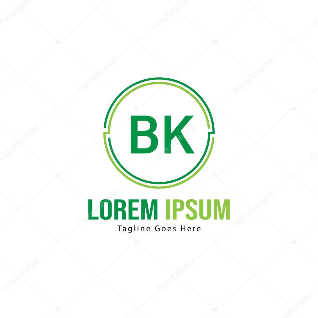 BK Letter Logo Design. Creative Modern BK Letters Icon Illustration