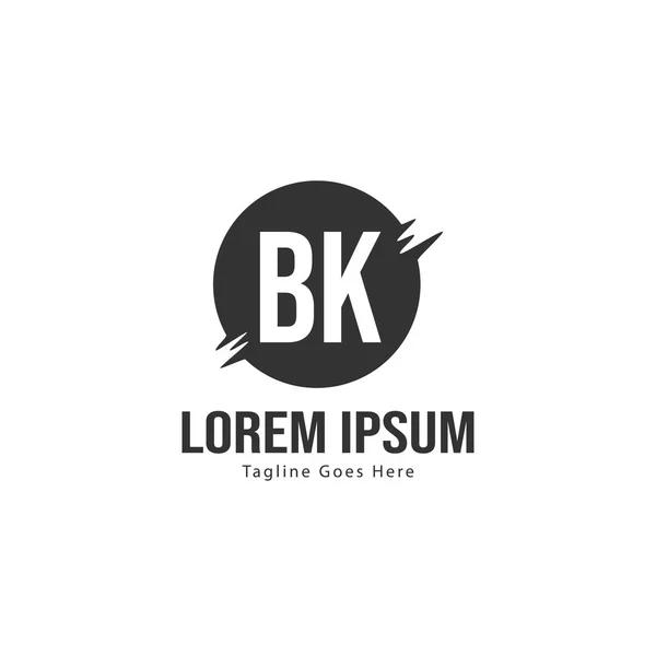 Diseño de Logo Carta BK. Ilustración creativa moderna de letras BK Icono — Vector de stock