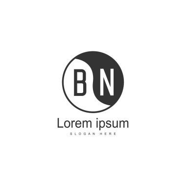 Bn Harfi Logo Tasarımı. Yaratıcı Modern Bn Harfler Simge İllüstrasyon