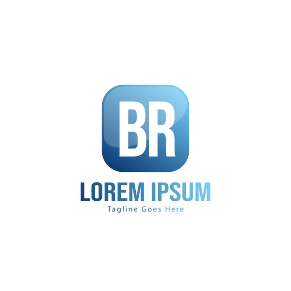 BR Lettre Logo Design. Illustration moderne créative des lettres BR Icône — Image vectorielle