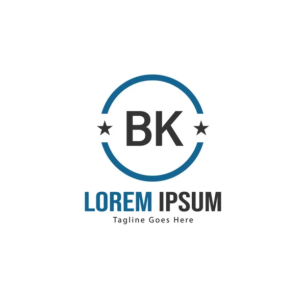 Diseño de Logo Carta BK. Ilustración creativa moderna de letras BK Icono — Vector de stock