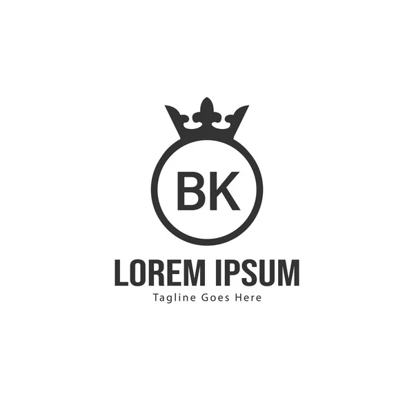 Diseño de Logo Carta BK. Ilustración creativa moderna de letras BK Icono — Vector de stock