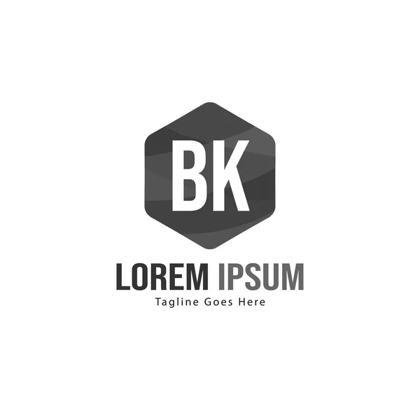 Diseño de Logo Carta BK. Ilustración creativa moderna de letras BK Icono — Vector de stock