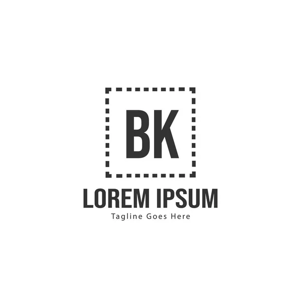 Diseño de Logo Carta BK. Ilustración creativa moderna de letras BK Icono — Vector de stock