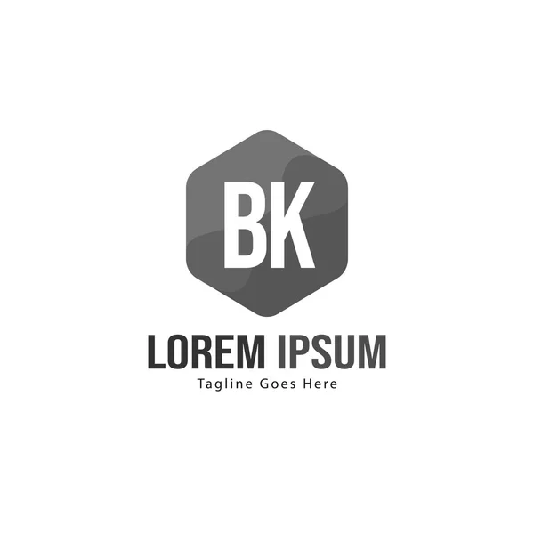 Diseño de Logo Carta BK. Ilustración creativa moderna de letras BK Icono — Vector de stock