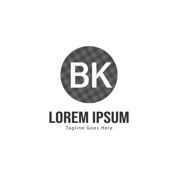 Diseño de Logo Carta BK. Ilustración creativa moderna de letras BK Icono — Vector de stock