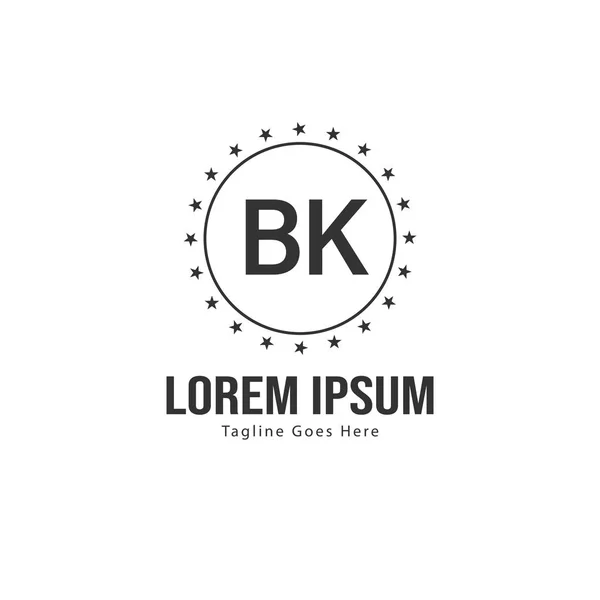 Diseño de Logo Carta BK. Ilustración creativa moderna de letras BK Icono — Vector de stock