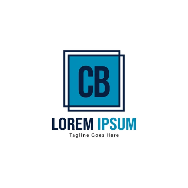 Plantilla de logotipo CB inicial con marco moderno. Ilustración de vector de logotipo de letra CB minimalista — Vector de stock
