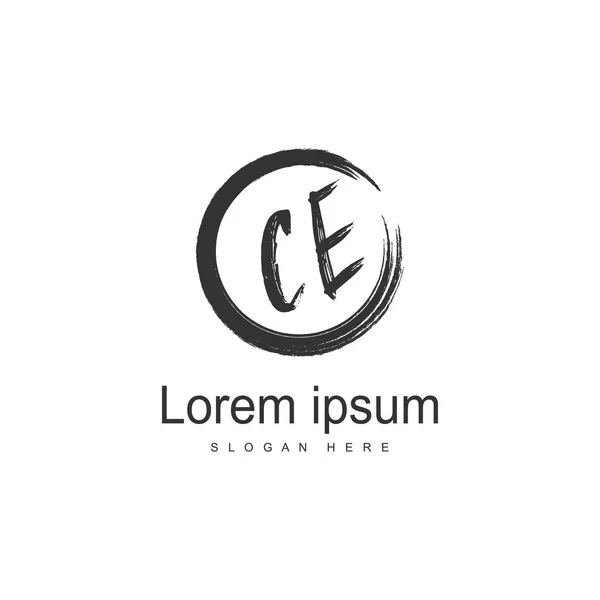 Modèle de logo CE initial avec cadre moderne. Illustration vectorielle du logo CE lettre minimaliste — Image vectorielle