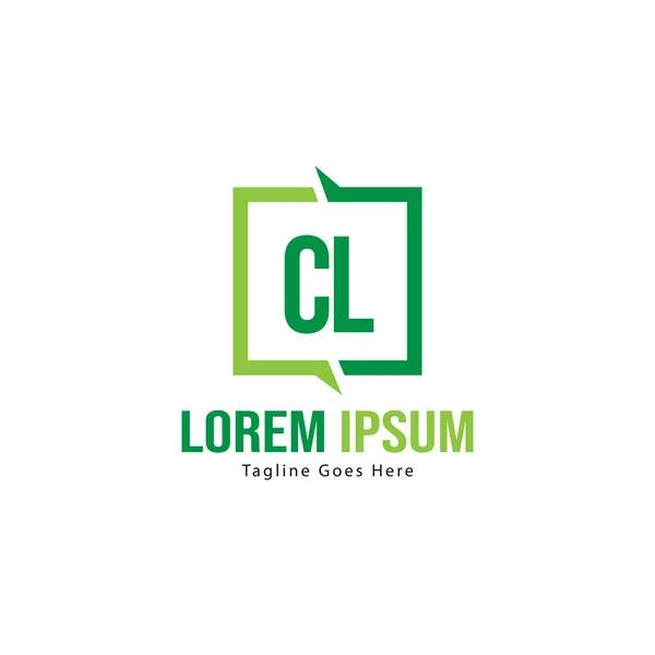 Původní šablona CL logo s moderním rámečkem. Minimalistická CL symbol loga vektorová ilustrace — Stockový vektor