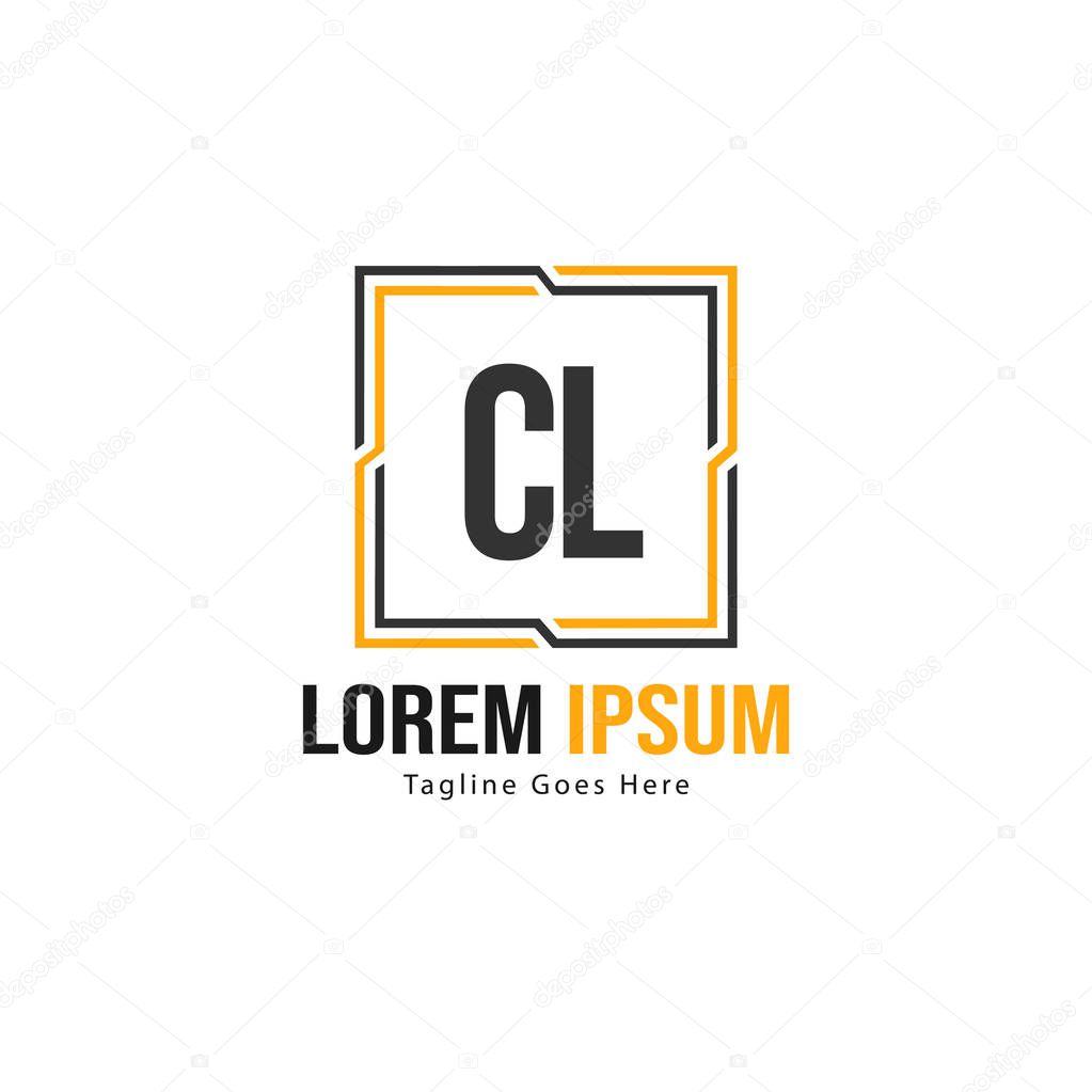 Initial CL logo template with modern frame. Minimalist CL letter logo vector illustration
