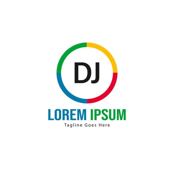 Дизайн логотипа DJ Letter. Творческая икона современного диджея — стоковый вектор