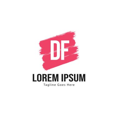 Df Harf Logo Tasarımı. Yaratıcı Modern Df Harfler Simge İllüstrasyon