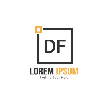 Df Harf Logo Tasarımı. Yaratıcı Modern Df Harfler Simge İllüstrasyon