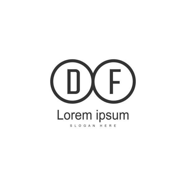 DF Letter Logo Design. Creative Modern DF Letters Icon Illustration — Stock Vector