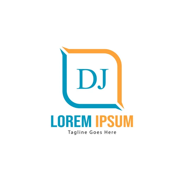 Дизайн логотипа DJ Letter. Творческая икона современного диджея — стоковый вектор
