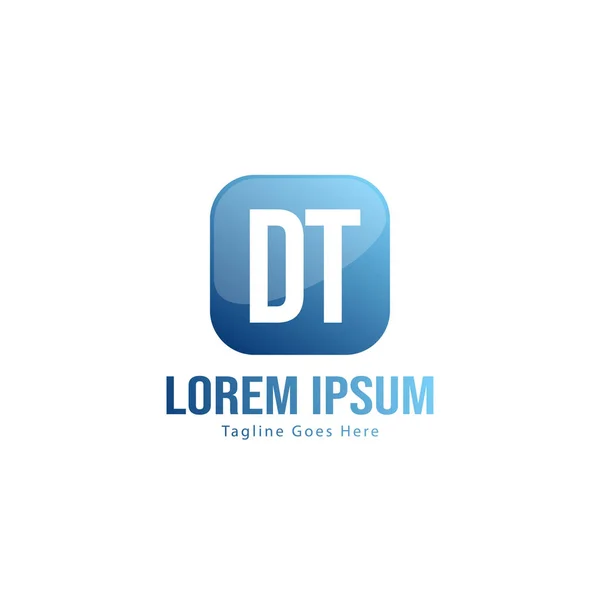 Initial DT logo template with modern frame. Minimalist DT letter logo vector illustration — Stock Vector