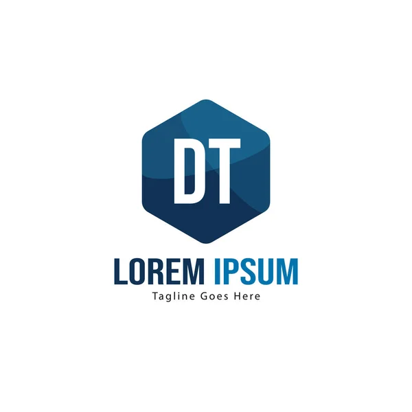 Initial DT logo template with modern frame. Minimalist DT letter logo vector illustration — Stock Vector