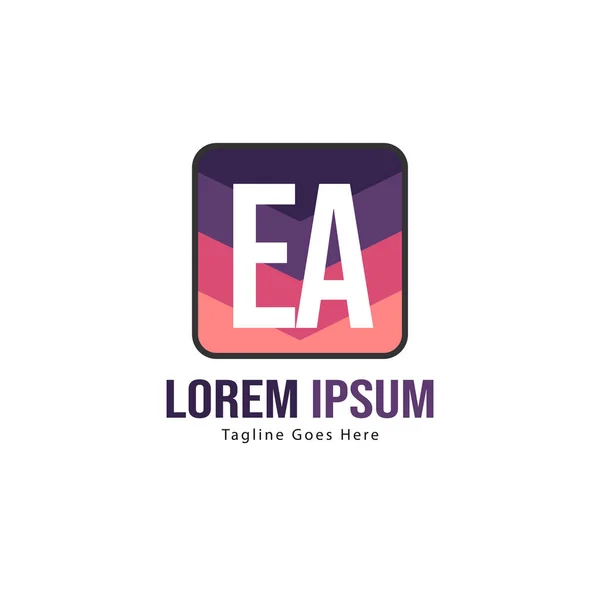 Anfängliche Logovorlage mit modernem Rahmen. minimalistische ea Brief Logo Vektor Illustration — Stockvektor