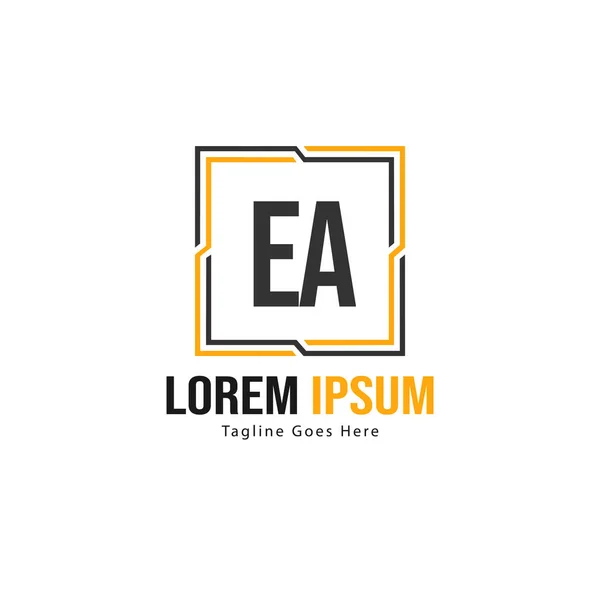 Anfängliche Logovorlage mit modernem Rahmen. minimalistische ea Brief Logo Vektor Illustration — Stockvektor