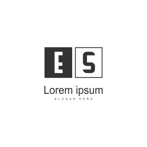 Eerste es logo sjabloon met modern frame. Minimalistische es letter logo vector illustratie — Stockvector