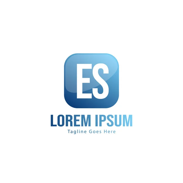 Modèle de logo ES initial avec cadre moderne. Illustration vectorielle minimaliste du logo de la lettre ES — Image vectorielle