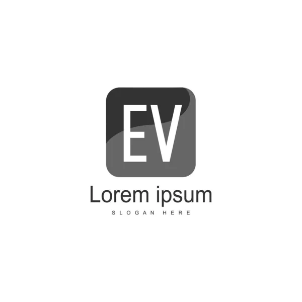Initial EV logo template with modern frame. Minimalist EV letter logo vector illustration — Stock Vector