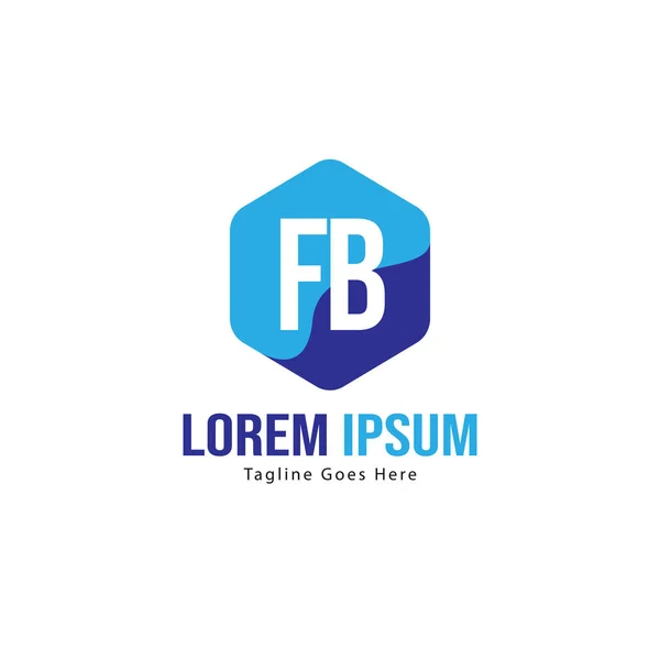 Initial FB logo template with modern frame. Minimalist FB letter logo vector illustration — Stock Vector
