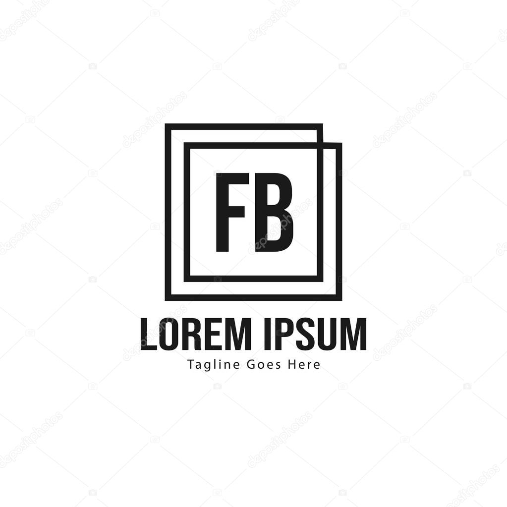 Initial Fb Logo Template With Modern Frame Minimalist Fb Letter Logo Vector Illustration Larastock