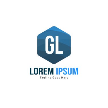 Initial GL logo template with modern frame. Minimalist GL letter logo vector illustration clipart