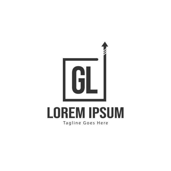 Plantilla de logotipo GL inicial con marco moderno. Minimalista GL carta logotipo vector ilustración — Vector de stock