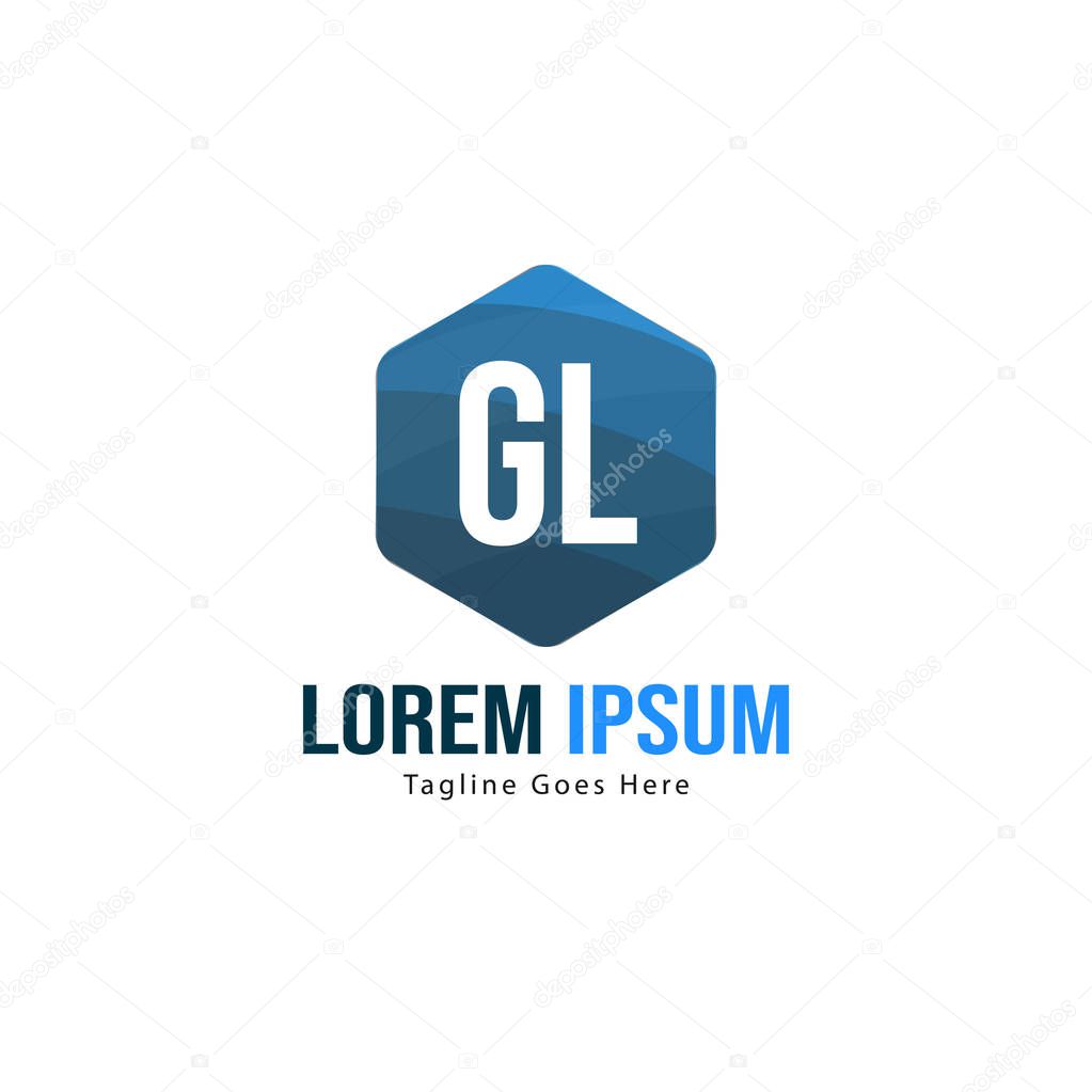 Initial GL logo template with modern frame. Minimalist GL letter logo vector illustration