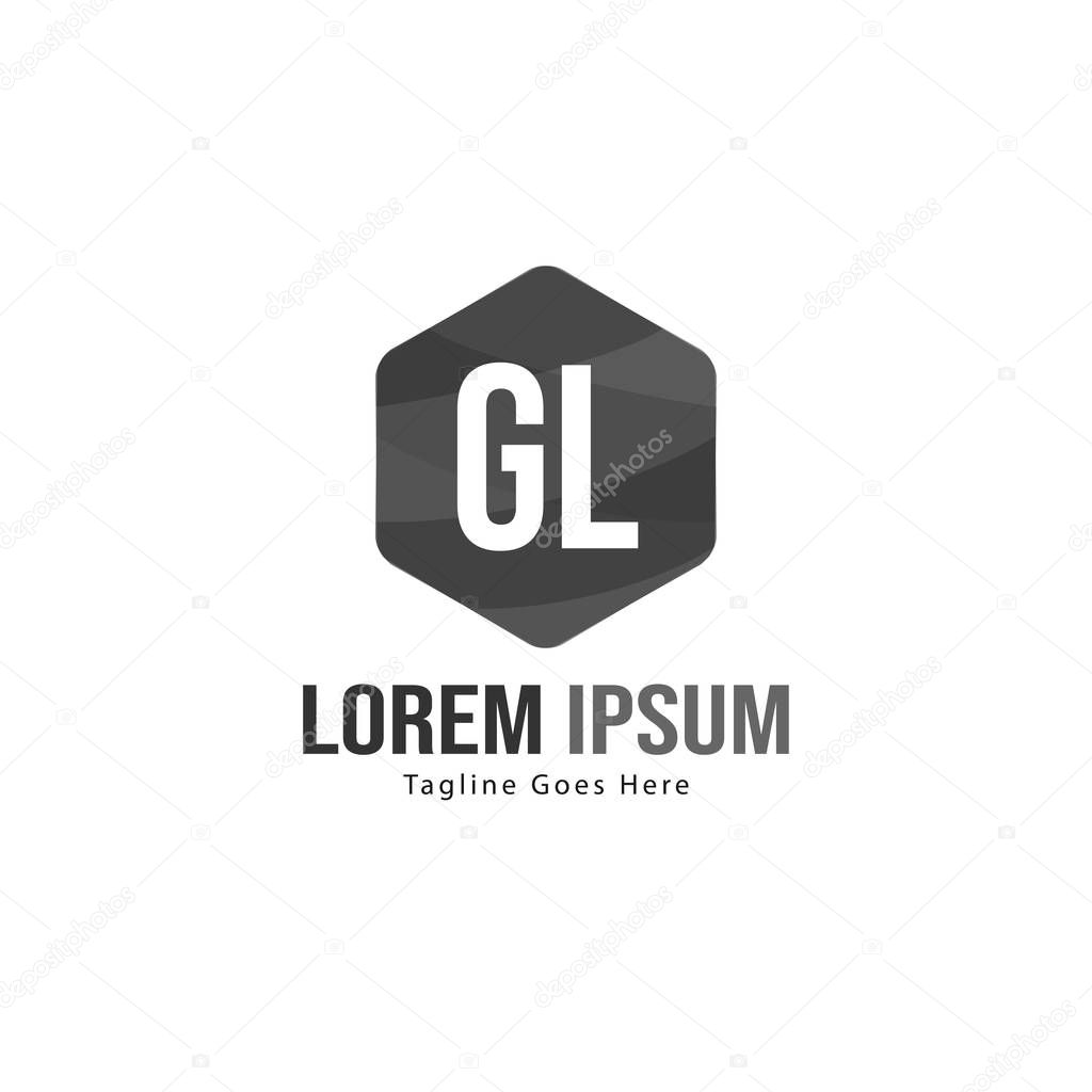 Initial GL logo template with modern frame. Minimalist GL letter logo vector illustration
