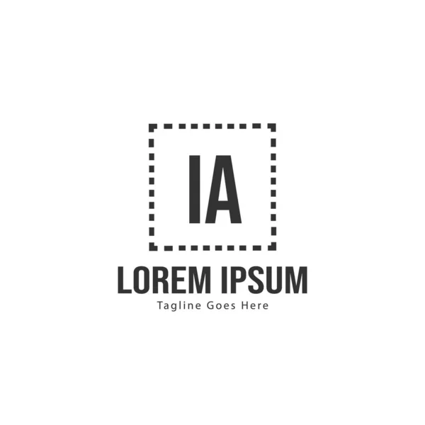 Початковий шаблон логотипу IA з сучасною рамкою. Мінімалістський логотип літери IA Векторні ілюстрації — стоковий вектор