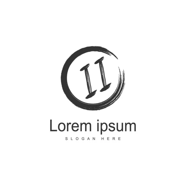 Modern çerçeve ile ilk Ii logo şablonu. Minimalist Ii harf logosu vektör illüstrasyon — Stok Vektör