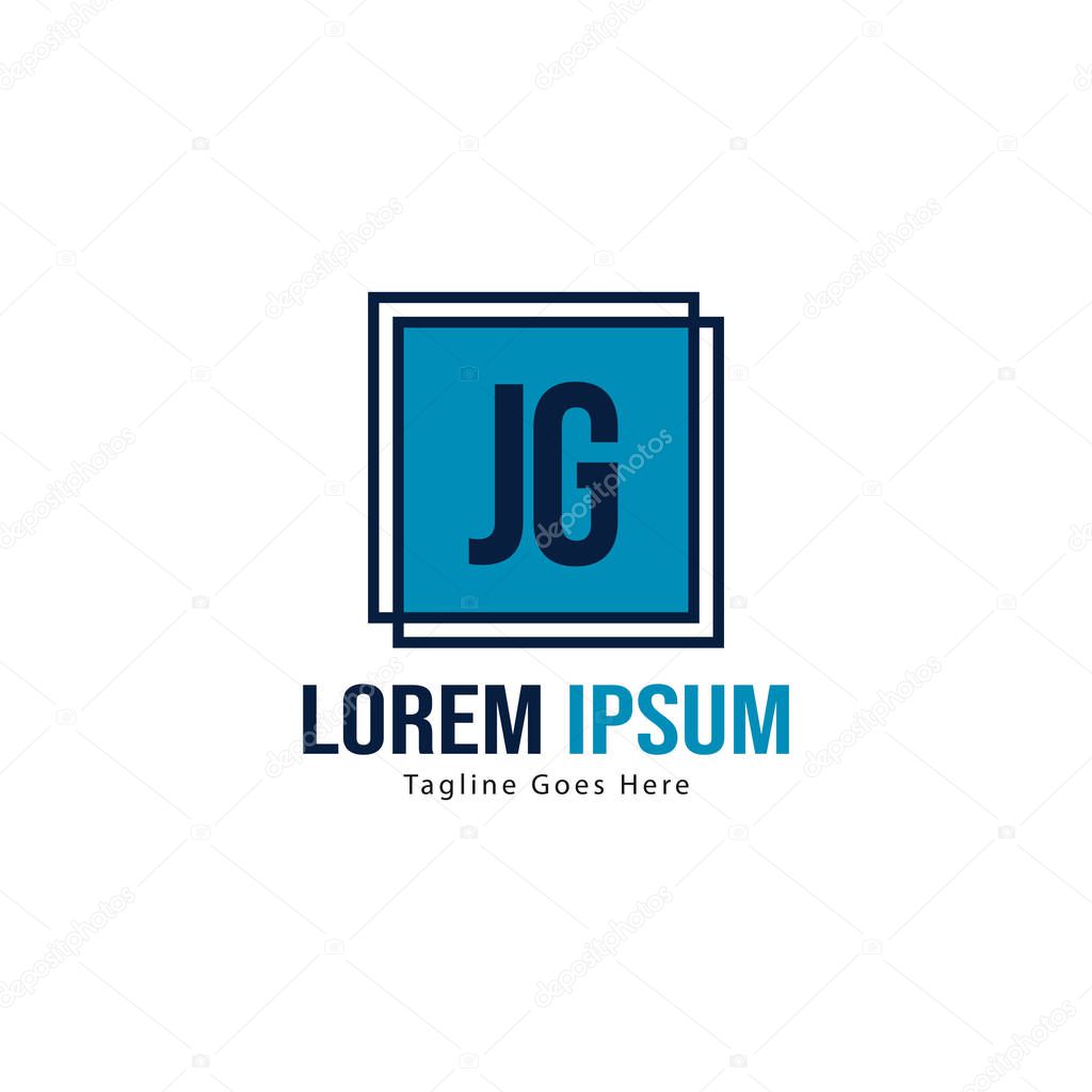 Initial JG logo template with modern frame. Minimalist JG letter logo vector illustration