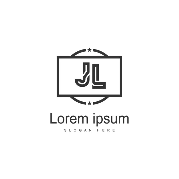 Plantilla de logotipo JL inicial con marco moderno. Ilustración minimalista del vector del logotipo de la letra JL — Archivo Imágenes Vectoriales