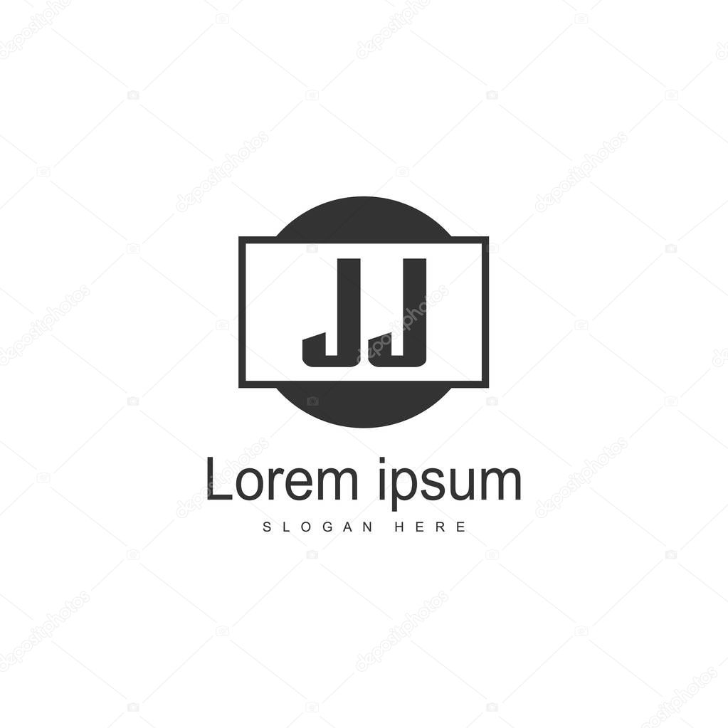 Initial JJ logo template with modern frame. Minimalist JJ letter logo vector illustration
