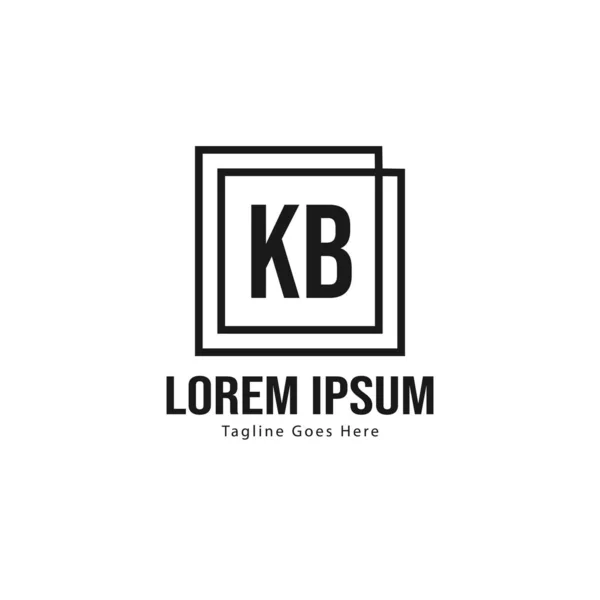 Plantilla de logotipo KB inicial con marco moderno. Ilustración de vector de logotipo de letra KB minimalista — Vector de stock