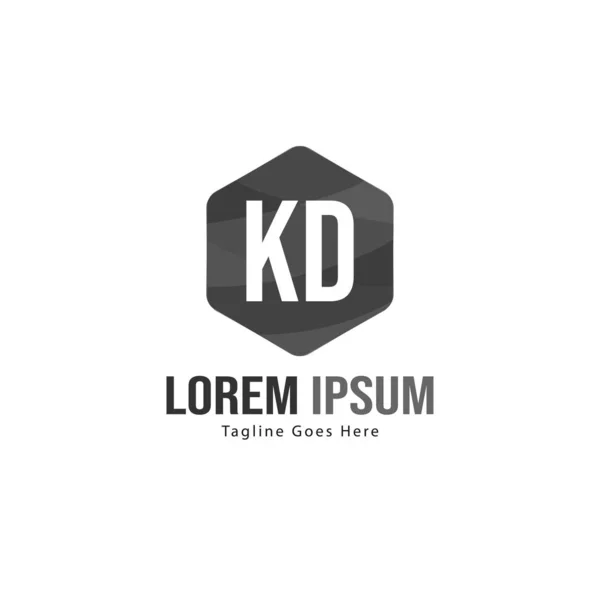 Plantilla de logotipo KD inicial con marco moderno. Ilustración de vector de logotipo de letra KD minimalista — Vector de stock